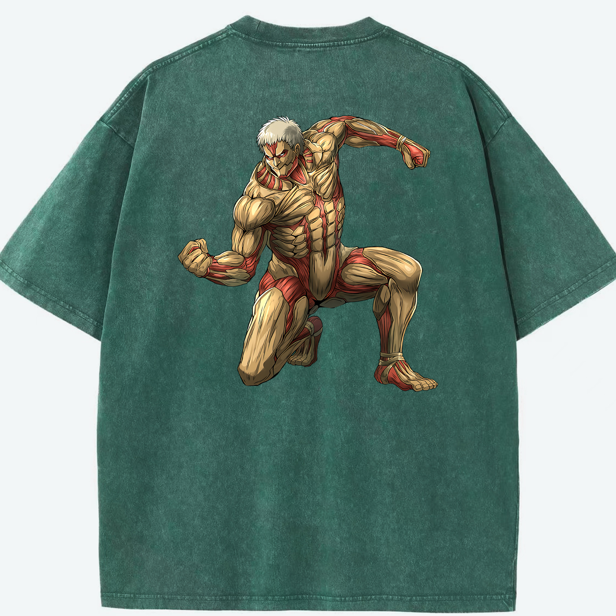 （画像用） 進撃の巨人 Attack on Titan 綿100% ヴィンテージ風 半袖Tシャツ（背面プリント）